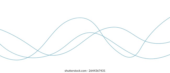 Abstract Blue Wave Lines. EPS10