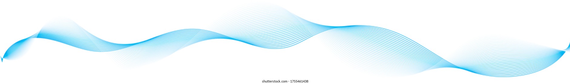 abstract blue wave lines frame on white background