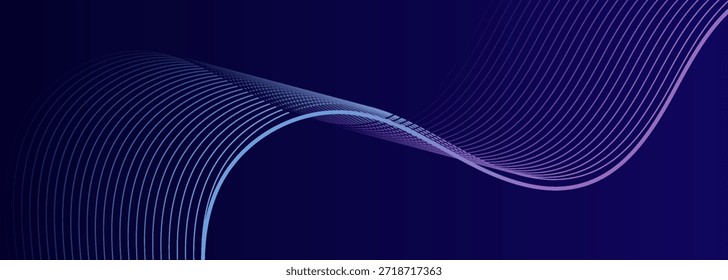 Linhas de onda azul abstrato com curvas de gradiente para design técnico e fundos digitais ilustração abstrata moderna eps10