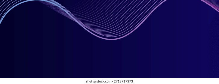 Linhas de onda azul abstrato com curvas de gradiente para design técnico e fundos digitais ilustração abstrata moderna eps10
