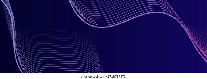 Linhas De Onda Azul Abstratas Com Curvas De Gradiente Para Design Tecnológico E Planos De Fundo Digitais Ilustração abstrata moderna 