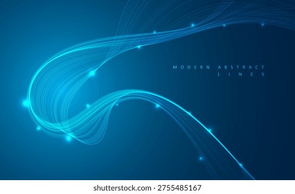 Abstract blue wave lines. Modern shape cover. Graphic concept for your design