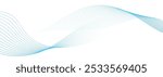 Abstract Blue Wave Lines on White Background. Vector Illustration