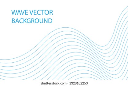 Abstract blue wave lines on white background. Can be used presentation, poster. Vector illustration.