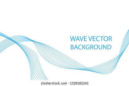 Abstract blue wave lines on white background. Can be used presentation, poster. Vector illustration.