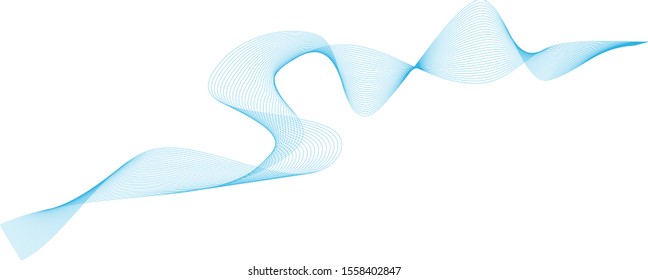 abstrakte blaue Wellenlinien auf weißem Hintergrund