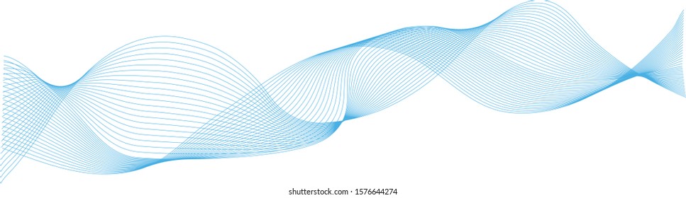abstract blue wave lines on white background