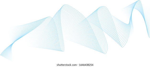 abstract blue wave lines on white background