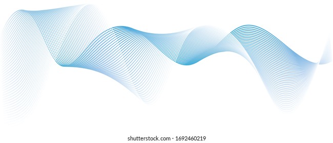 abstract blue wave lines on white background