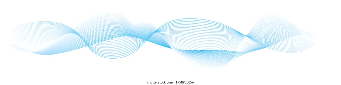 abstrakte blaue Wellenlinien auf weißem Hintergrund