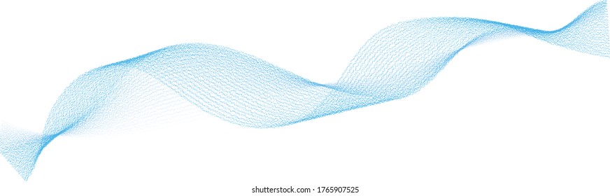 abstract blue wave lines on white background