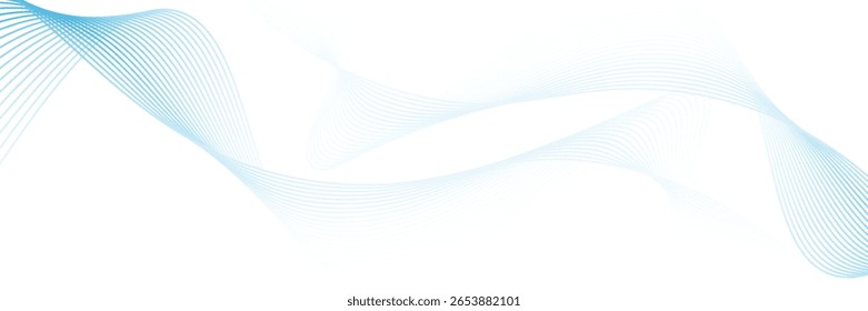 Linhas de onda azul abstratas no fundo branco. vetor moderno