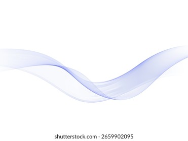 Abstract blue wave lines on white background