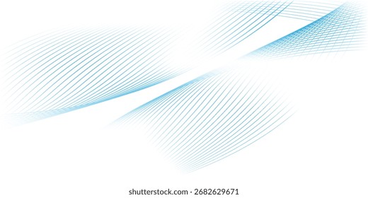 Líneas de onda azul Abstractas en blanco Ilustración vectorial de diseño moderno simple