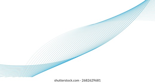 Líneas de onda azul Abstractas en diseño moderno blanco