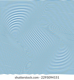abstract blue wave lines pattern vector art.
