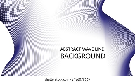 Patrón de líneas de onda azul abstracto sobre fondo blanco con espacio para su fondo de pantalla de imagen de diseño de texto