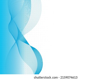 Líneas de onda azul abstractas que simulan un fluido verticalmente sobre un fondo blanco con un gradiente azul con un patrón punteado, ideal para la tecnología, la música, la ciencia y el mundo digital