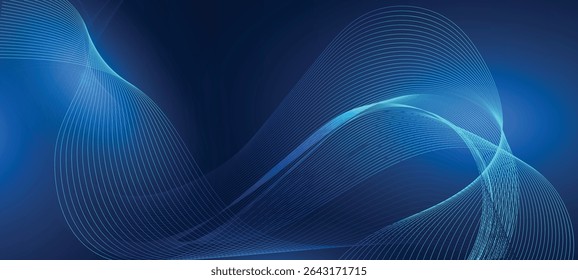 Abstract Blue Wave Lines Vector Background
