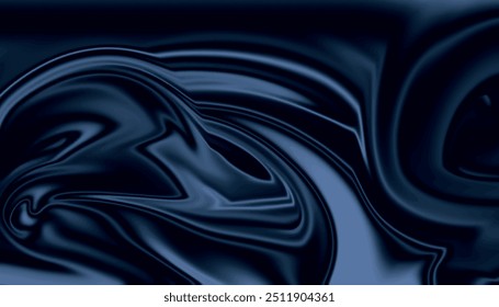 Abstract blue wave liquify background. Digital background with glossy liquifying flow. Blue liquify background. Fluid shapes composition.