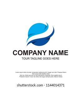 abstract blue wave logo
