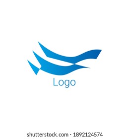 Abstract Blue wave Logo Background. Vector