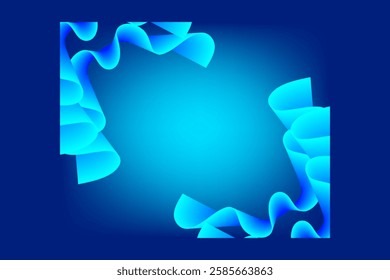 Abstract Blue Wave Mesh Gradient Background Wallpaper