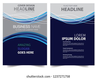 Abstract blue wave modern annual report flyer Brochure leaflet, the presentation cover, magazine advertising. cover with an abstract background. vector template layout of A4 format