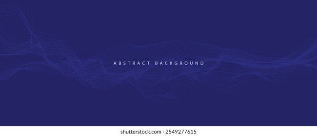 Abstract blue wave modern vector background.