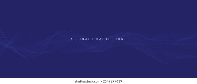 Abstract blue wave modern vector background.