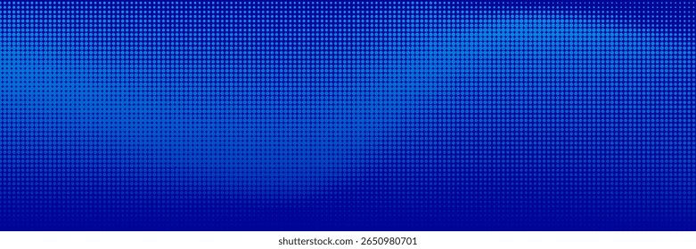 Abstract blue wave with moving dots. Gradient halftone dots background. Vector abstract vintage geometric pattern with circles.