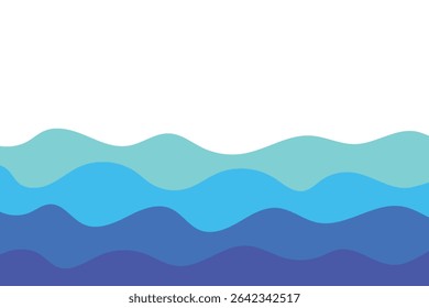 Abstract blue wave. Abstract ocean background. Vector illustration