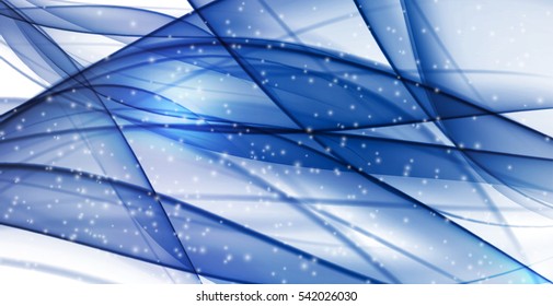 Abstract Blue Wave on  Background. Vector Illustration. EPS10