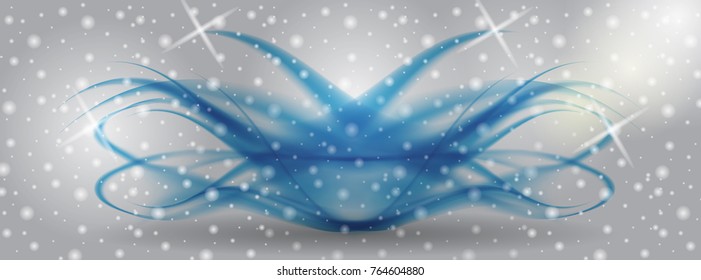 Abstract Blue Wave on Background. Vector Illustration. EPS10