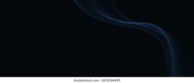 Abstract blue wave on dark background
