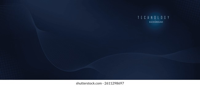 Abstract blue wave on dark background