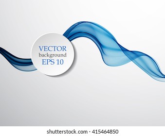 Abstract blue wave on gray background