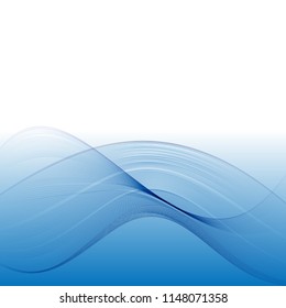 Abstract blue wave on a light background. Design element eps10