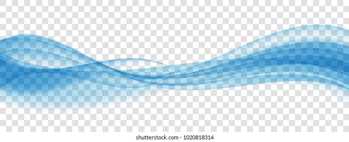 Abstrakte blaue Welle auf transparentem Hintergrund. Vektorillustration Illustration. EPS10