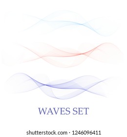 Abstract blue wave on a transparent background in a cage.Set