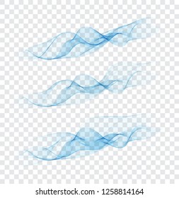 Abstract blue wave on a transparent background in a cage.Set