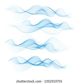 Abstract blue wave on a transparent background in a cage.Set