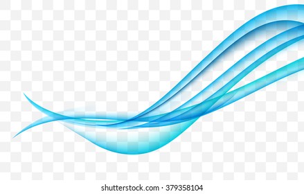 Abstract Blue Wave on Transparent  Background. Vector Illustration. EPS10