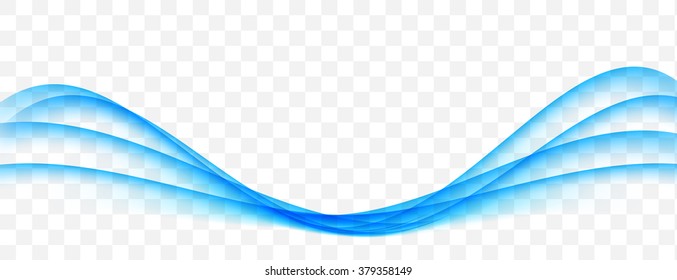 Abstract Blue Wave on Transparent  Background. Vector Illustration. EPS10