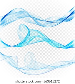 Abstract blue wave on a transparent background in a cage.Set