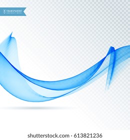 abstract blue wave on transparent background