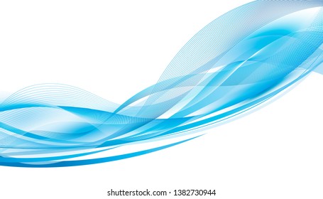 Abstract blue wave on white background vector illustration
