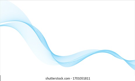  Abstract blue wave on white background