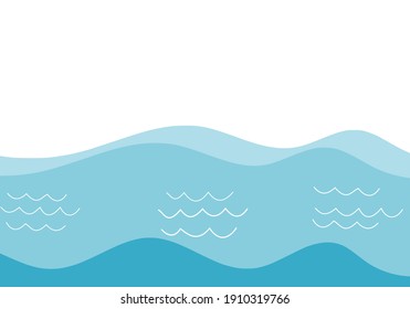 Abstract blue wave on white background vector illustration.