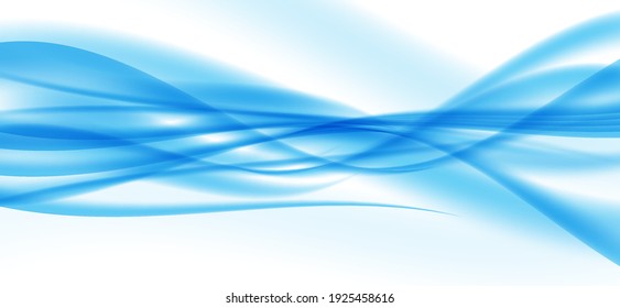 Abstract blue Wave on white Background. Vector Illustration. EPS10